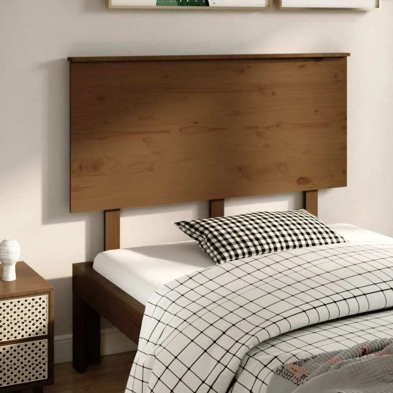 Image of VIDAXL Bed Headboard Honey Brown 124x6x82.5cm Solid Wood Pine Vidaxl 8720287010449