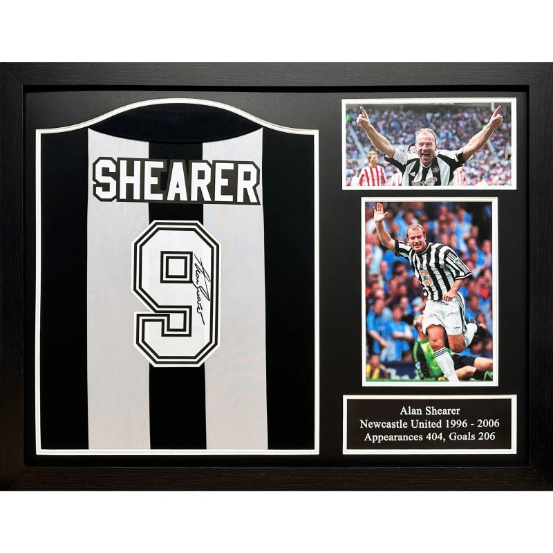 Image of AllStarSignings Ltd Alan Shearer signed & framed Newcastle United offi Black unisex One Size