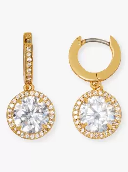 Image of Kate Spade Something Sparkly Spade Huggies, Clear/Gold, One Size