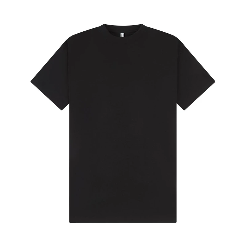 Image of Casual Classics Mens Combed Ringspun Cotton Extended Neckline Oversized T-Shirt in Black Size: XS Black Male XS