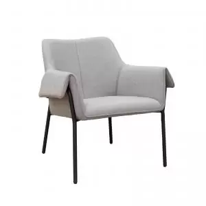Image of Liana lounge chair with Black metal frame - light grey