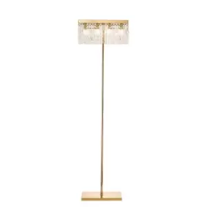 Image of Wethersfield 50x15cm Rectangular Floor Lamp, 4 Light E14, Gold, Crystal
