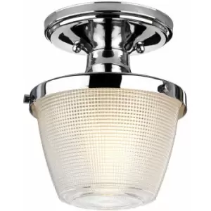 Image of Loops - 1 Bulb Flush Light IP44 Polished Chrome LED E27 60W Bulb
