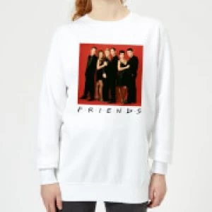 Image of Friends Character Pose Womens Sweatshirt - White - S