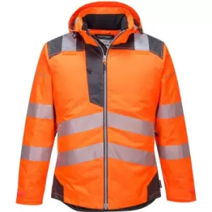 Image of T400 - sz S PW3 Hi-Vis Winter Jacket - Grey / Yellow - Orange/Grey - Portwest
