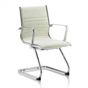 Image of Sonix Ritz Cantilever Chair With Arms Bonded Leather Ivory Ref
