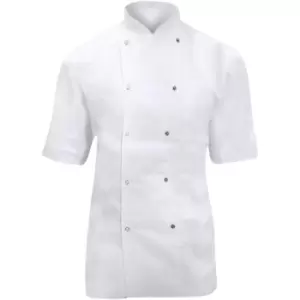 Image of Dennys Ladies/Womens Short Sleeve Chefs Jacket / Chefswear (M) (White) - White