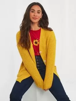 Image of Joe Browns Cool Cosy Knit Cardigan -ochre, Yellow, Size 14, Women