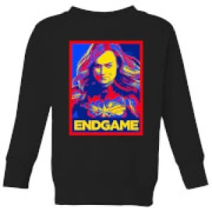 Image of Avengers Endgame Captain Marvel Poster Kids Sweatshirt - Black - 7-8 Years