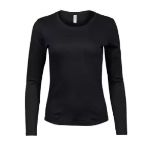 Image of Tee Jays Womens/Ladies Interlock Long-Sleeved T-Shirt (3XL) (Black)