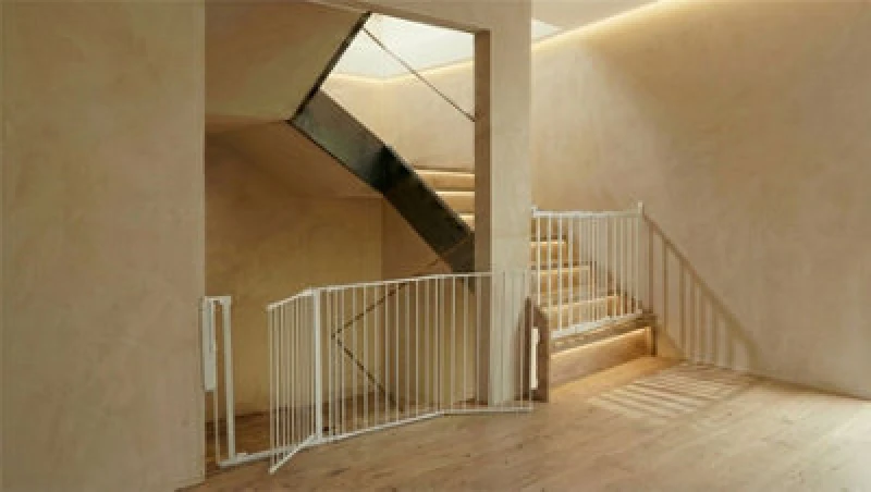 Image of Safetots Solution For Up And Down Staircases, White, Multi Panels, Up To 200Cm, And, Screw Fit Gate, 67Cm - 105.5Cm