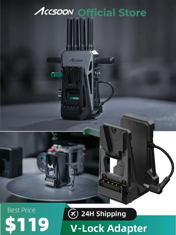 Image of Accsoon V-Lock Adapter for V-Lock battery to CineView Master 4K , CineView 2 SDI Video Transmission system