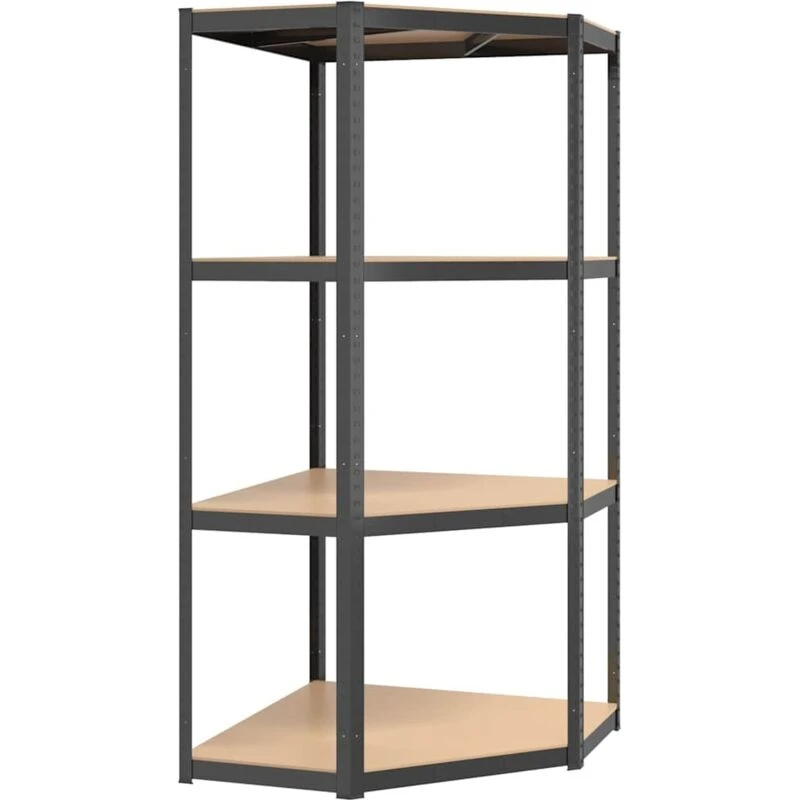 Image of VIDAXL Vidaxl - 4-Layer Corner Shelf Anthracite Steel&Engineered Wood 8720287138174