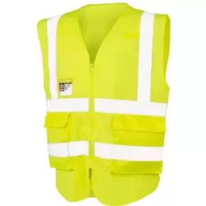 Image of SAFE-GUARD by Result Mens Executive Cool Mesh Safety Vest (XL) (Fluorescent Yellow) - Fluorescent Yellow