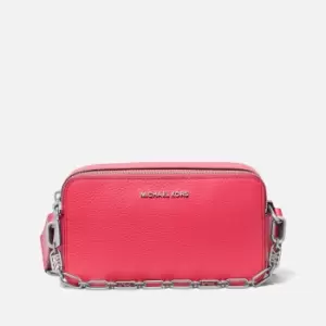 Image of Michael Kors Womens Jet Set Small Double Zip Camera Chain Cross Body Bag - Geranium