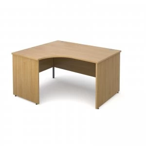 Image of Maestro 25 PL Left Hand Ergonomic Desk 1400mm - OAK Panel Leg Design