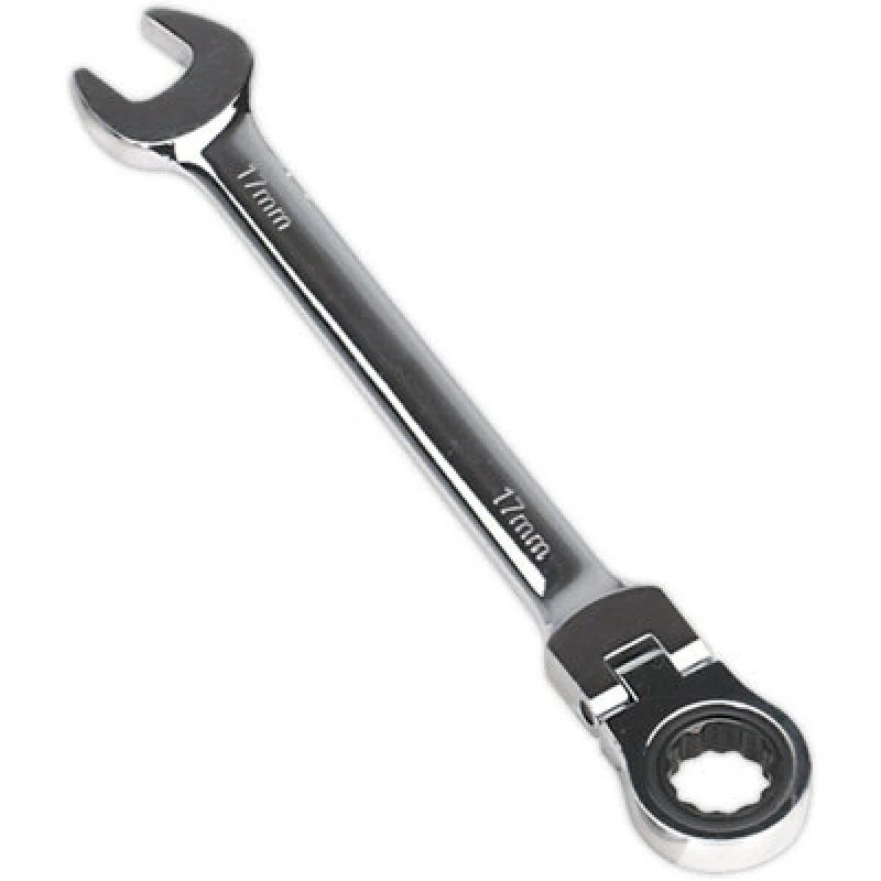 Image of Loops 17mm Flexible Ratchet Combination Spanner - Flexible Ring Head - Chrome Vanadium Multi
