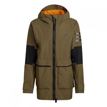 Image of adidas Utilitas RAIN. RDY Jacket Mens - Focus Olive / Eqt Orange