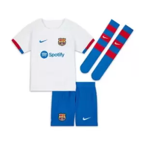 Image of Nike Barcelona Away Minikit 2023 2024 Infants - White