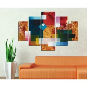 Image of ST044 Multicolor Decorative MDF Painting (5 Pieces)