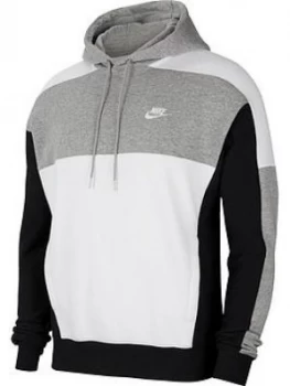 Image of Nike Sportswear Colourblock Overhead Hoodie - Dark Grey