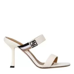 Image of BOSS Leather Heeled Mules - White