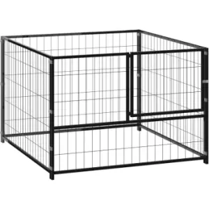 Image of Vidaxl - Dog Kennel Black 100x100x70cm Steel Black