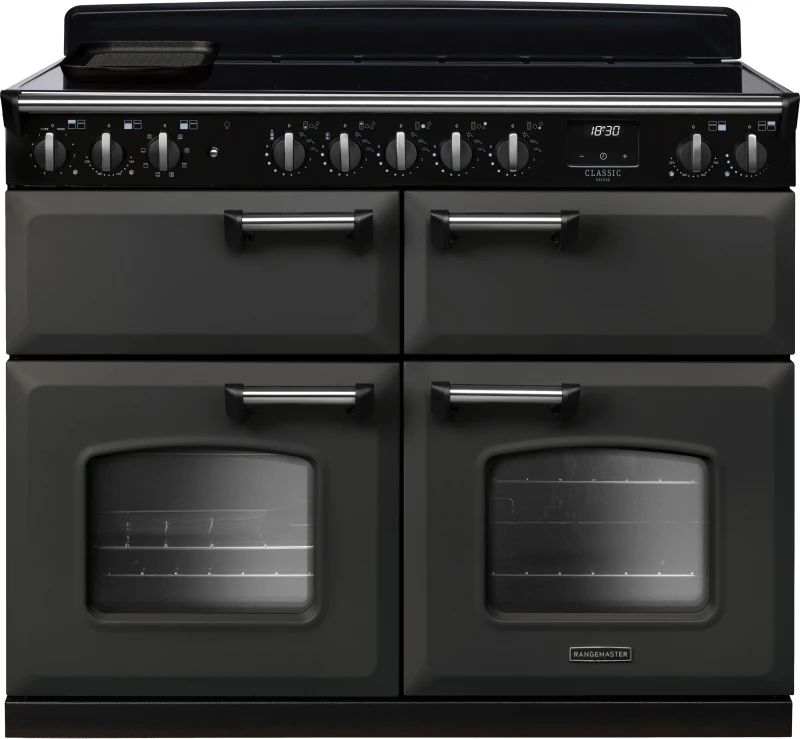 Image of Rangemaster CLDLB110EIPSLT/CM1 Classic Deluxe BC 110cm Induction Range Cooker Chrome Trim 14927 - SLATE CLDLB110EIPSLT/CM1