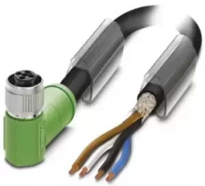Image of Phoenix Contact Sac-4P-Frt/ 1,5-Pur Sh Sco Sensor Lead, M12 R/a Socket, 4Pos, Black