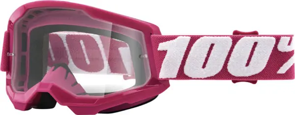 Image of 100% Strata 2 Clear Motocross Goggles, white-pink