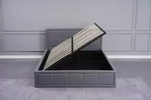 Image of Ottoman Gas Side Lift Bed Upholstered Storage Fabric Bed 4FT6 Double