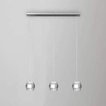 Image of Khalifa pendant light 3 X 6W LED 3000K Line polished chrome / glass, 3240lm,