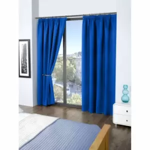 Image of Emma Barclay Blackout Pencil Pleat Curtains Cali 90 X 90" Blue