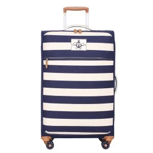 Image of IT Luggage Lightweight 8 Wheel Medium Canvas Nautical Stripe Suitcase