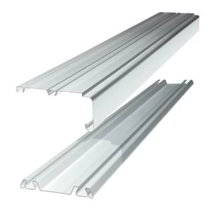 Image of Wickes Sliding Door Trackset - White 1.8-2.7m