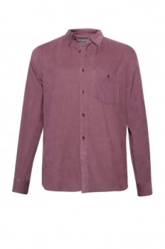 Image of Mens French Connection 28 Wales Long Sleeved Corduroy Shirt Purple