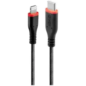 Image of LINDY USB cable USB 2.0 Apple Lightning plug, USB-C plug 2m Black 31287