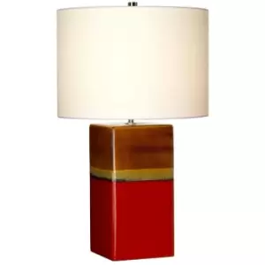 Image of Alba - 1 Light Table Lamp Red, E27 - Elstead
