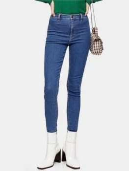 Image of Topshop High Waisted Skinny Joni Jeans - Blue, Size 30, Inside Leg 34, Women