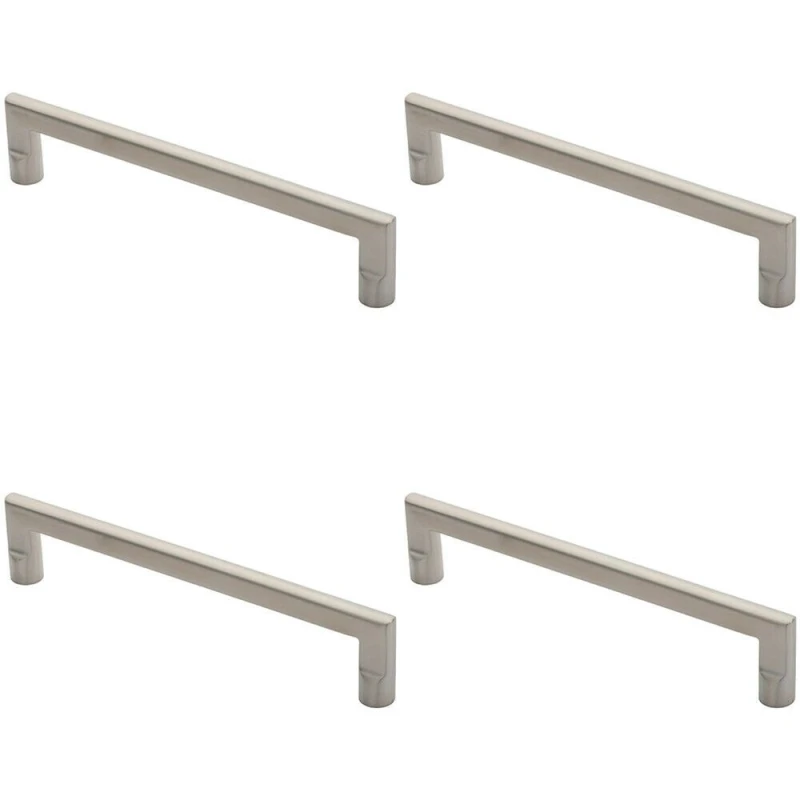 Image of Loops 4x Flat D Bar Door Pull Handle 315 x 15mm 300mm Fixing Centres Satin Steel Metallics unisex