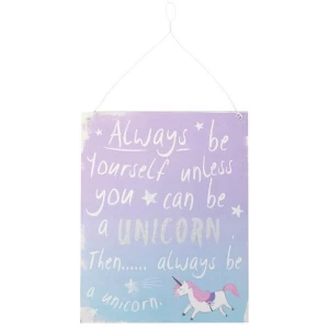 Image of Purple/Blue Unicorn Metal Sign