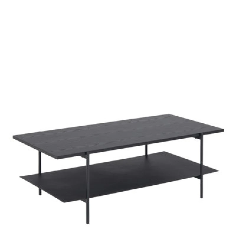 Image of Furniture To Go Angus Coffee Table In Black & Powder-Coated Metal Legs