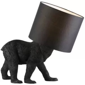 Image of Endon - Barack Bear Base & Shade Table Lamp Matt Black & Black Fabric