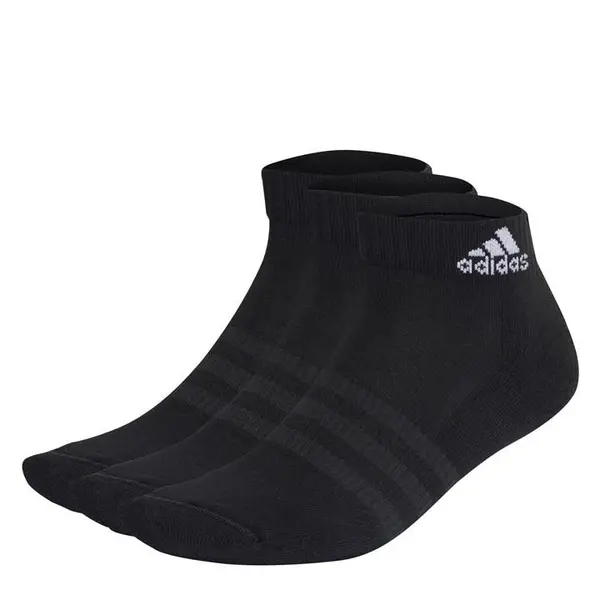 Image of adidas Cushioned Sportswear Ankle Socks 3 Pair Juniors Tennis Socks 2 - 3.5 Black 71067603030
