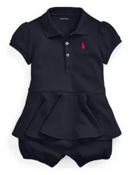 Image of Ralph Lauren Baby Girls Polo Peplum Romper
