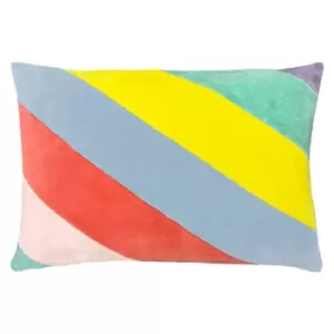 Image of Della Striped Cushion Pastels, Pastels / 40 x 60cm / Polyester Filled