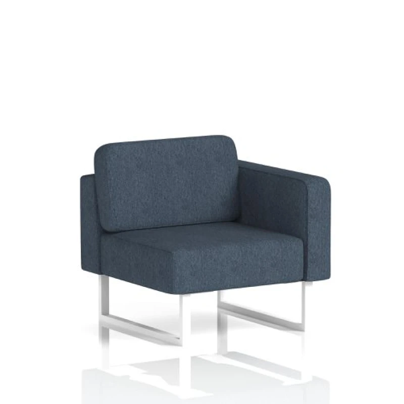 Image of Brixworth Modular Seating Left Unit with White in Rivet Fabric - Crucible