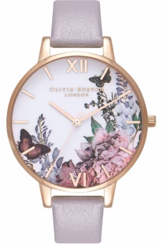 Image of Ladies Olivia Burton Winter Garden Grey Lilac & Rose Gold Watch OB16WG34