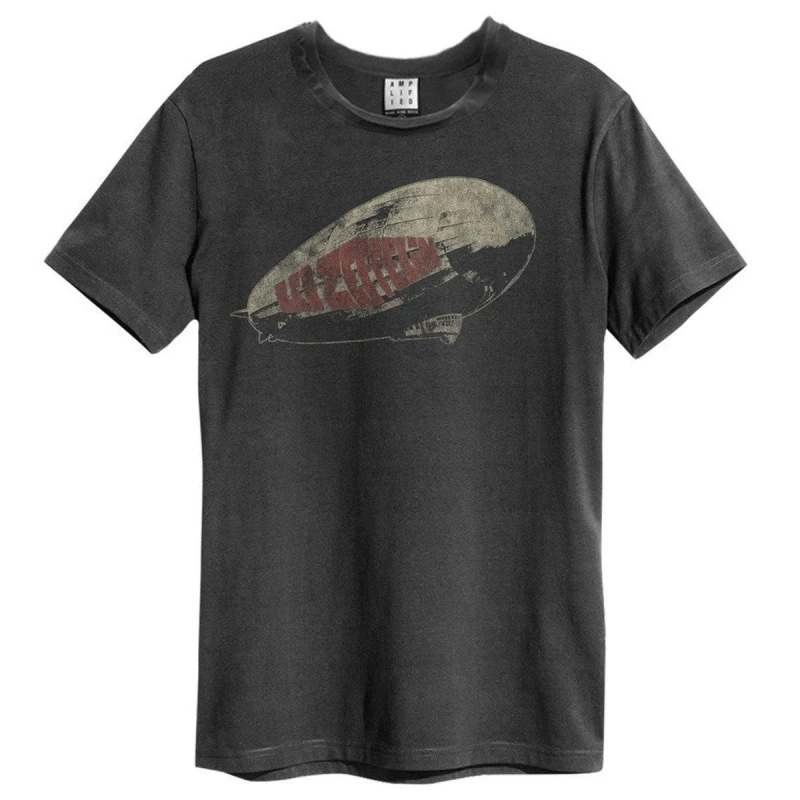 Image of Amplified Amplified Men Retro Blimp LED Zeppelin T-Shirt in Charcoal Size: Small Charcoal S Male 5063470343980