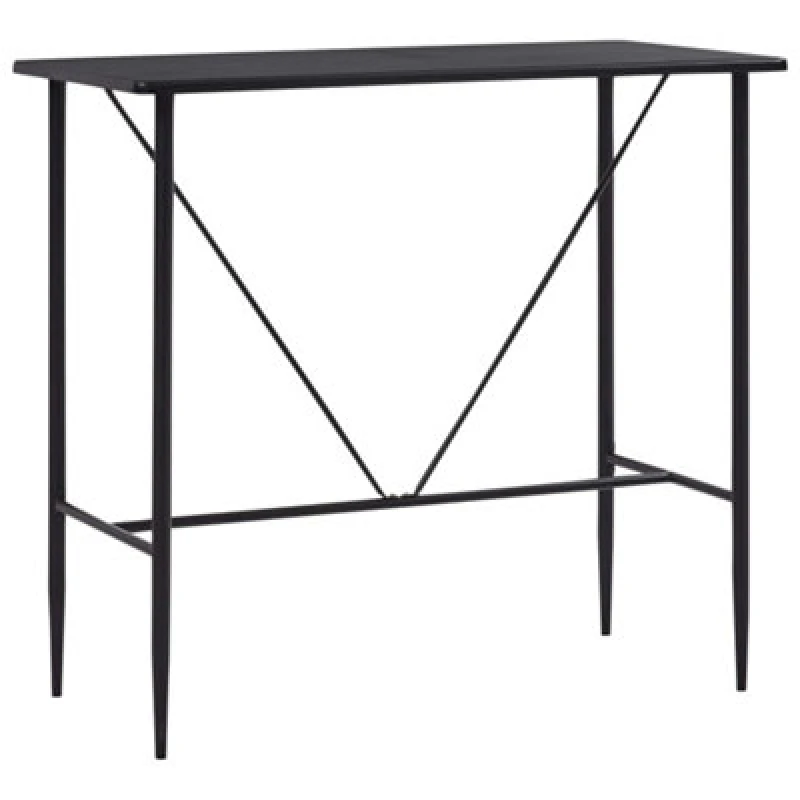 Image of vidaXL Bar Table Black 120x60cm MDF Bistro Table Coffee Desk Counter Stand